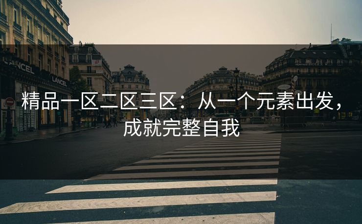 精品一区二区三区：从一个元素出发，成就完整自我