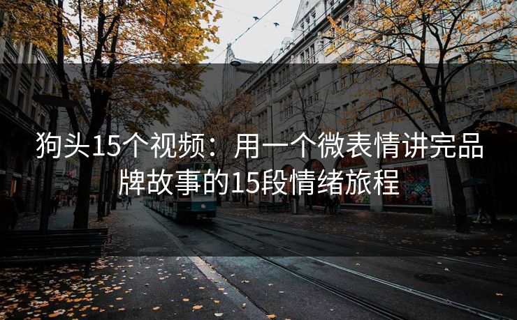 狗头15个视频：用一个微表情讲完品牌故事的15段情绪旅程