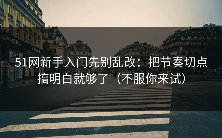 51网新手入门先别乱改：把节奏切点搞明白就够了（不服你来试）