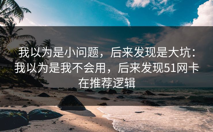我以为是小问题，后来发现是大坑：我以为是我不会用，后来发现51网卡在推荐逻辑